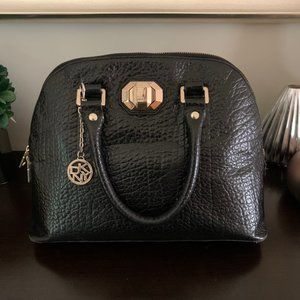 DKNY Grainy Black Leather  Satchel